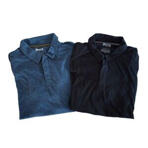 Duluth Men's Polo Shirts Size Large - Black and Blue - Set of 2 - Poly/Cottong